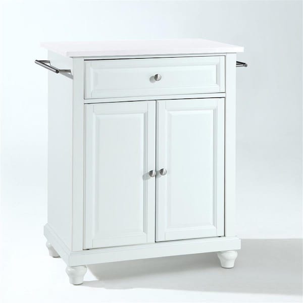 Crosley Brands Cambridge Granite Top Portable Kitchen Island Cart, White - KF30020DWH