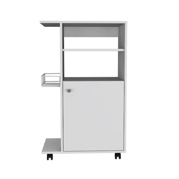 Homeroots Contemporary Rolling Kitchen Cart, White - 477879