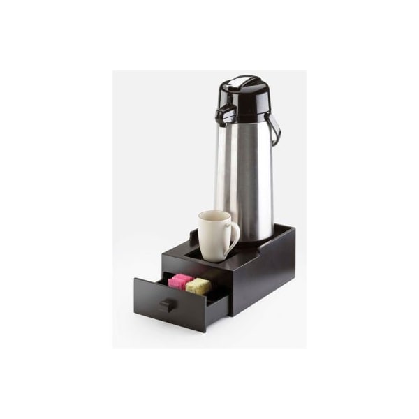Cal Mil Plastics Cal-Mil Midnight Airpot Stand with Packet Drawer 8-1/4"W x 13-3/4"D x 6-1/4"H - 1051-1-96