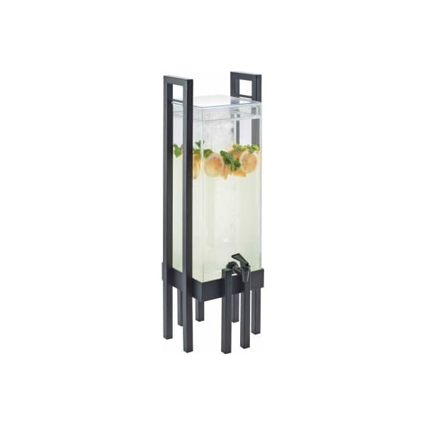 Cal Mil Plastics Cal-Mil 3302-3-13 One by One Acrylic Beverage Dispenser W/Ice Chamber 9"W x 9"D x 28-1/2"H Black - 512143
