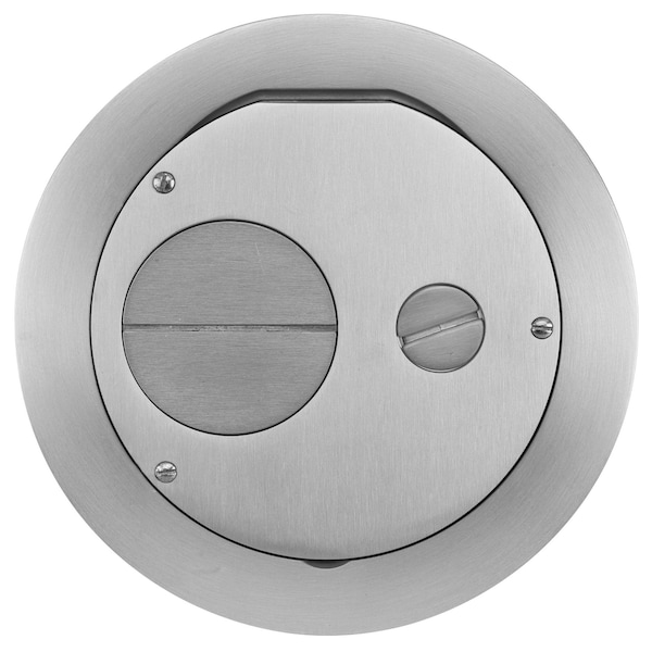 Hubbell Wiring Device-Kellems Electrical Box Cover, Round, Furniture Feed Cover - S1R6FFCVRALU