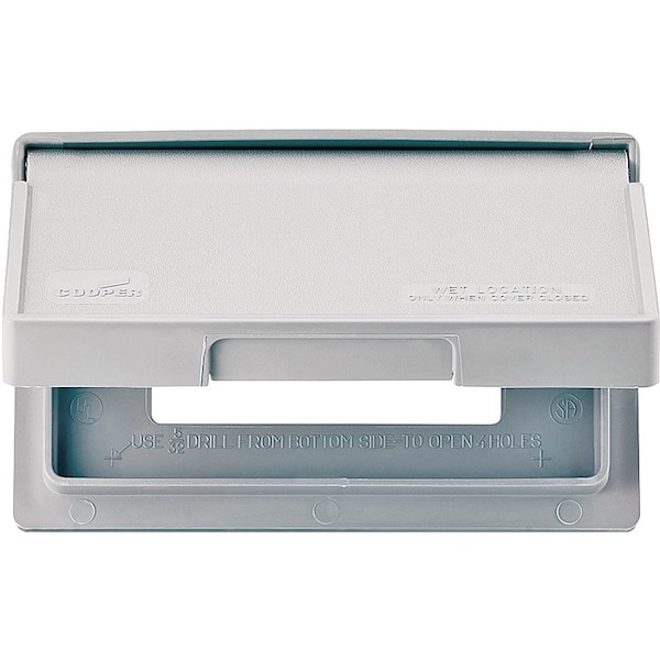 Eaton Wiring Devices Eaton Wiring Devices Cover, 7 in L, 4-1/2 in W, Rectangular, Thermoplastic, Gray, Electro-Plated - S3966