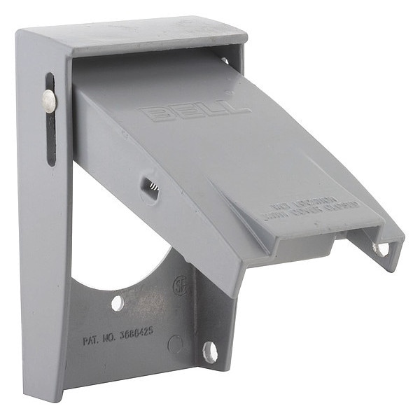 Bell Outdoor Electrical Box Cover, Outlet Box Type, 1 Gang, Rectangular, Aluminum, Flip and Snap Cover - 5030-0