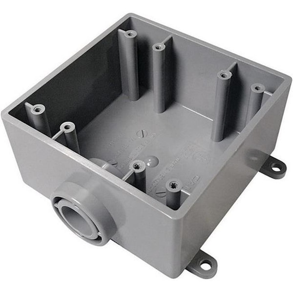 Keen Electrical Box, 32 cu in, FSE Box Type, 2 Gangs, PVC, Square Shape - KE155790