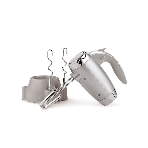 Betty Crocker Hand Blender 7 Speed, 250 Watt Electric Mixer with Beaters and Dough Hooks, Silver - BC-4208S