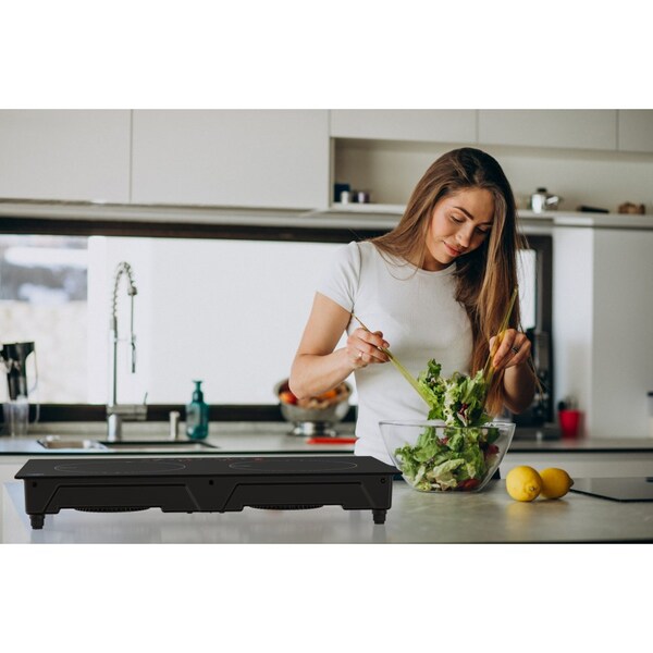 Drinkpod Cheftop Portable Induction Cooktop 2 Burner Electric Cooktop with Kids Safety Lock 1800 Watt - DP-CHEFTOP-2
