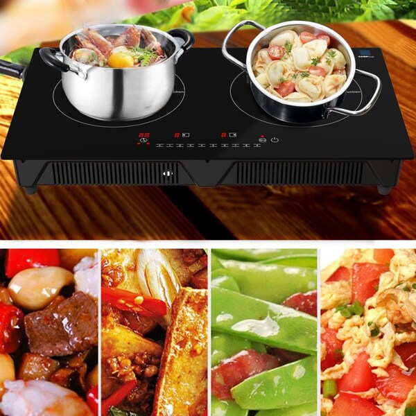 Drinkpod Cheftop Portable Induction Cooktop 2 Burner Electric Cooktop with Kids Safety Lock 1800 Watt - DP-CHEFTOP-2