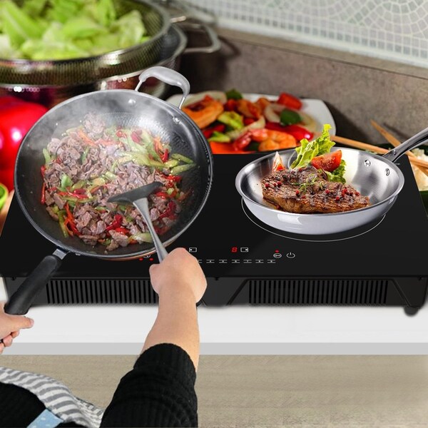 Drinkpod Cheftop Portable Induction Cooktop 2 Burner Electric Cooktop with Kids Safety Lock 1800 Watt - DP-CHEFTOP-2