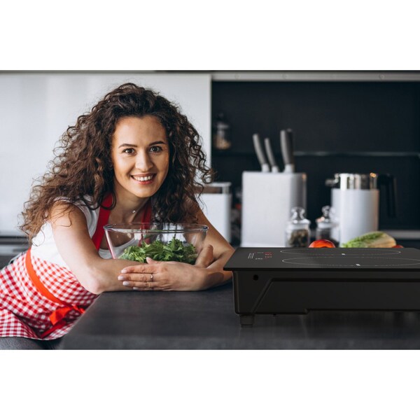 Drinkpod Cheftop Portable Induction Cooktop 2 Burner Electric Cooktop with Kids Safety Lock 1800 Watt - DP-CHEFTOP-2