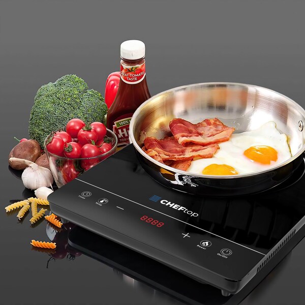Drinkpod Cheftop Portable Single Burner Induction Cooktop Digital Ceramic Burner Electric Cooktop 1300 Watt - DP-CHEFTOP-1-B