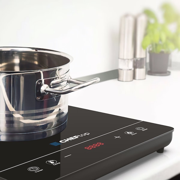 Drinkpod Cheftop Portable Single Burner Induction Cooktop Digital Ceramic Burner Electric Cooktop 1300 Watt - DP-CHEFTOP-1-B