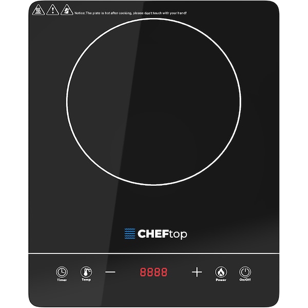 Drinkpod Cheftop Portable Single Burner Induction Cooktop Digital Ceramic Burner Electric Cooktop 1300 Watt - DP-CHEFTOP-1-B