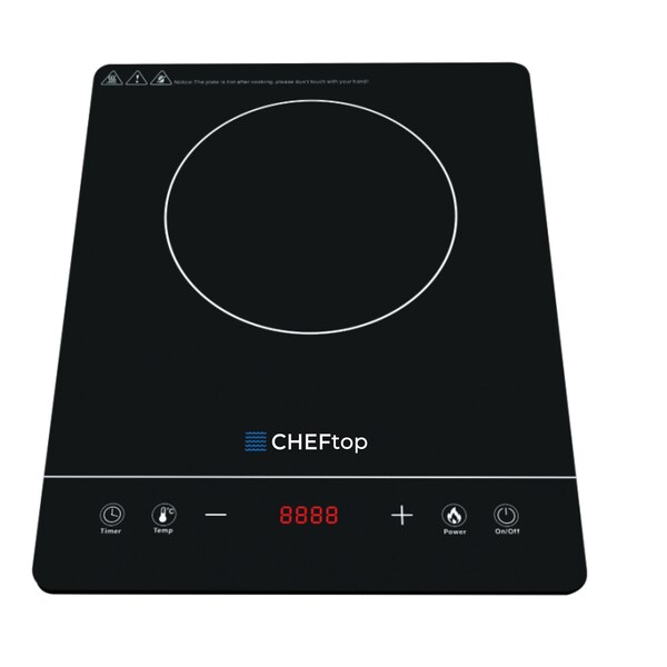 Drinkpod Cheftop Portable Single Burner Induction Cooktop Digital Ceramic Burner Electric Cooktop 1300 Watt - DP-CHEFTOP-1-B