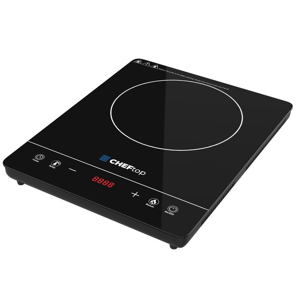 Drinkpod Cheftop Portable Single Burner Induction Cooktop Digital Ceramic Burner Electric Cooktop 1300 Watt - DP-CHEFTOP-1-B