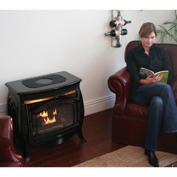 Duluth Forge Dual Fuel Ventless Gas Stove - 26,000 Btu, Remote Control Gloss Bl - FDSR25-GF