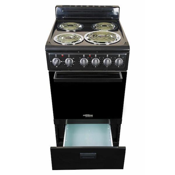 Premium Levella 20" 4-Burner Electric Stove in Black -  PRE2027GB