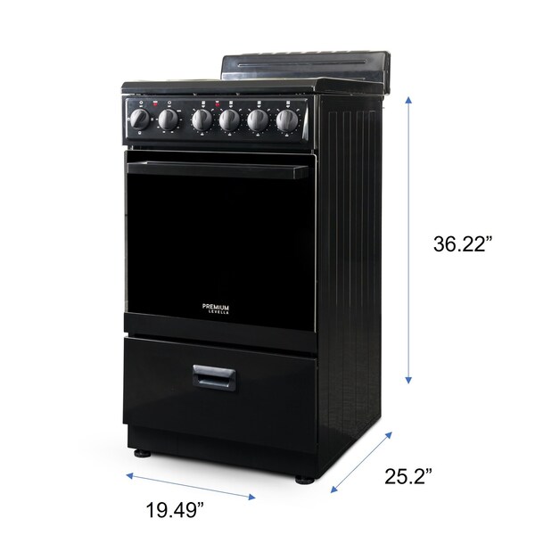 Premium Levella 20" 4-Burner Electric Stove in Black -  PRE2027GB