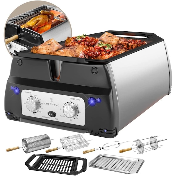 Chefwave Sosaku Smokeless Infrared Rotisserie Indoor Tabletop Grill - CW-SIRG