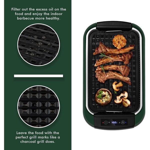 Cusimax Electric Portable Indoor Smokeless Grill-Black Double Plates - CMRG-200B-SHUANGPAN