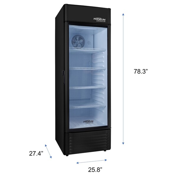 Premium Levella Premium Levella 15.5 cu. ft. Commercial Display Refrigerator One Glass Door Merchandiser in Black -  PRF1557DX