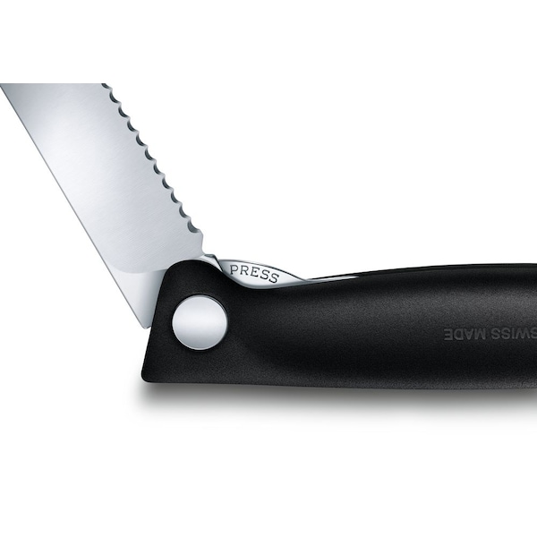 Swiss Army Brands 2024 Victorinox Kitchen Swiss Classic Foldable Paring Knife, Serrated, Black - VIC-6.7833.FB