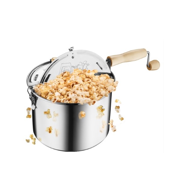 Great Northern Popcorn 6251 Great Northern Popcorn Original Stainless Steel Stove Top 6-1/2 Quart Popcorn Popper - 864569QBU