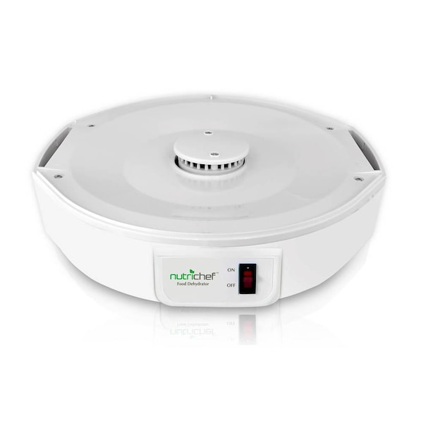 Nutrichef Electric Countertop Food Dehydrator, Food Preserver (White) - PKFD12
