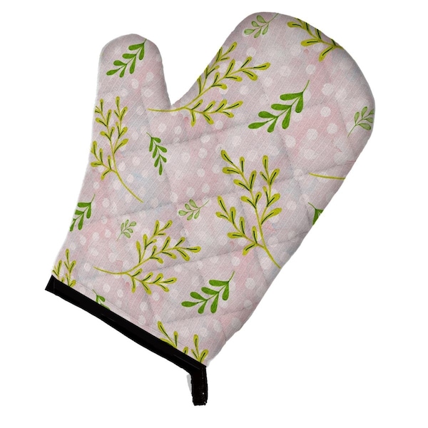 Carolines Treasures Watercolor Leaves Pink Oven Mitt - BB7480OVMT