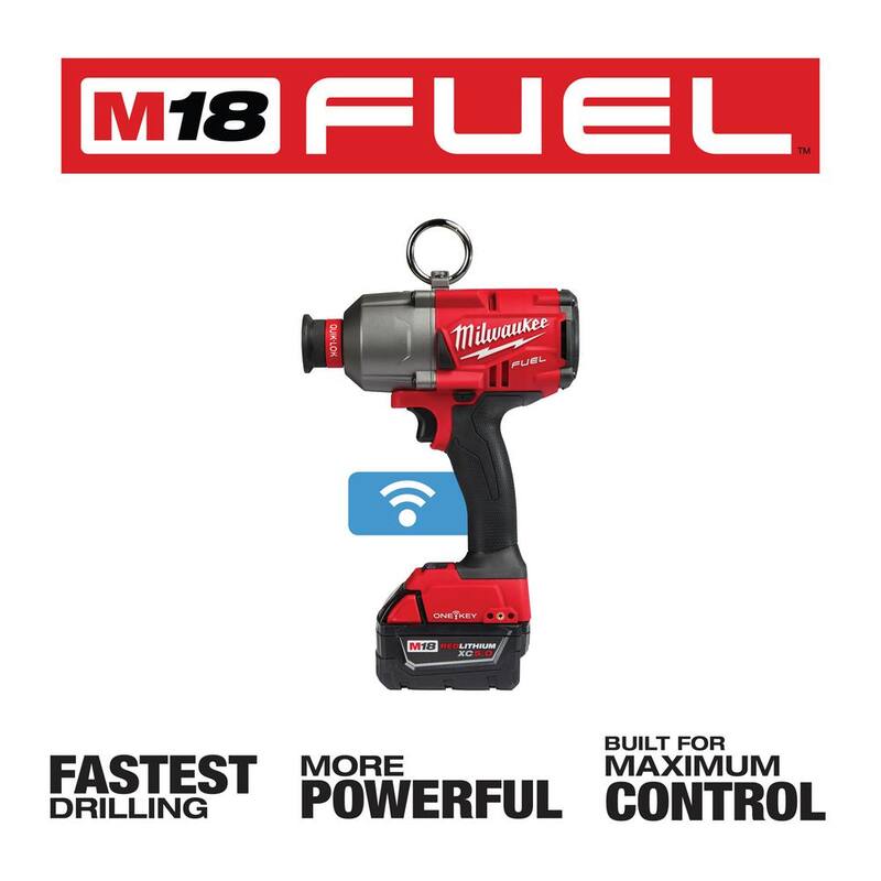 Milwaukee M18 FUEL ONE-KEY 18V Llave de Impacto Inalámbrica sin escobillas de Litio-Ion de 7/16 pulgadas de Alto Torque con Kit de baterías (2) y Bolsa de Herramientas - 2865-22