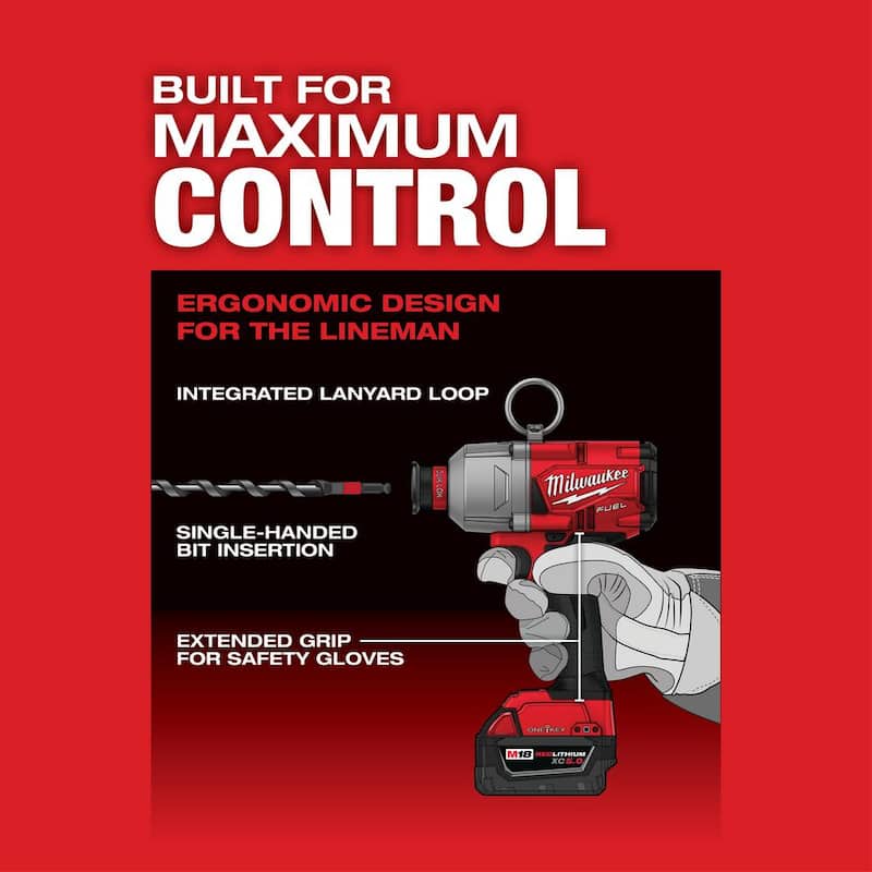 Milwaukee M18 FUEL ONE-KEY 18V Llave de Impacto Inalámbrica sin escobillas de Litio-Ion de 7/16 pulgadas de Alto Torque con Kit de baterías (2) y Bolsa de Herramientas - 2865-22