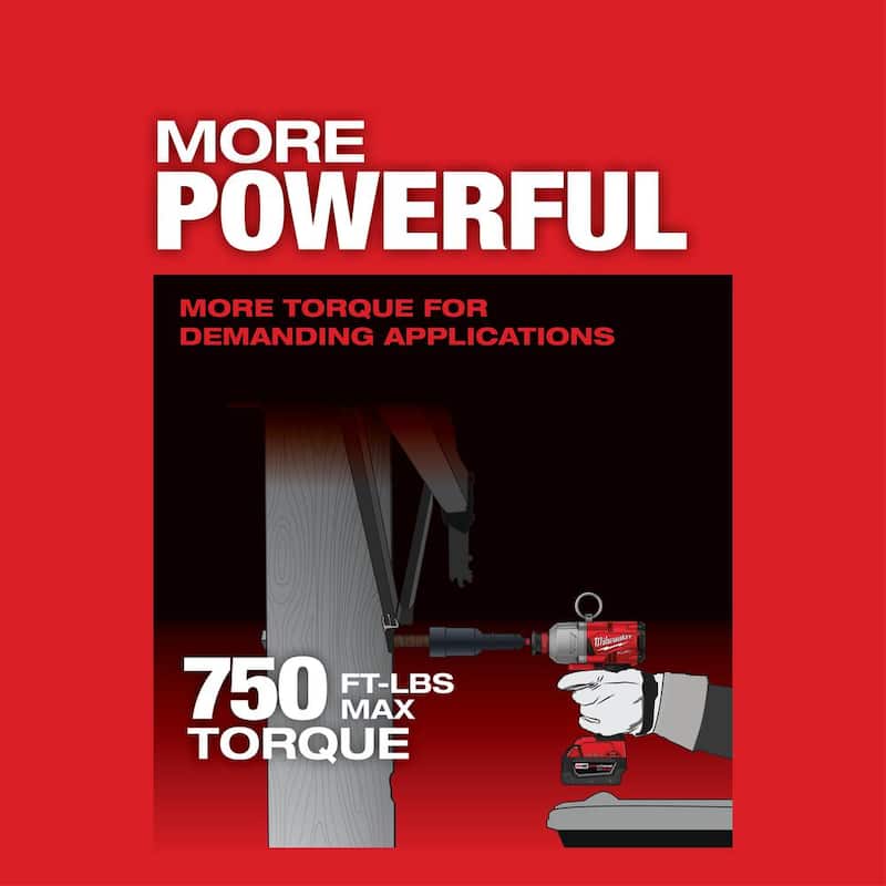 Milwaukee M18 FUEL ONE-KEY 18V Llave de Impacto Inalámbrica sin escobillas de Litio-Ion de 7/16 pulgadas de Alto Torque con Kit de baterías (2) y Bolsa de Herramientas - 2865-22