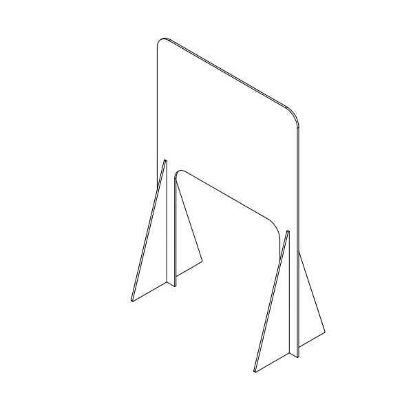 Usa Industrials Clear Sneeze Guard - 1/4" T x 36" W x 36" H - 18" W x 18" H Slot, PK6 - BULK-PD-154