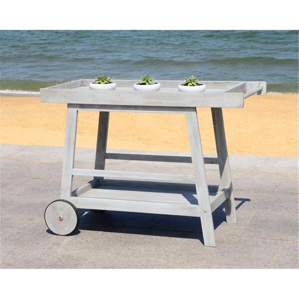 Safavieh 31.9 x 48 x 20 in. Renzo Indoor and Outdoor Bar Cart, Grey - PAT7032B