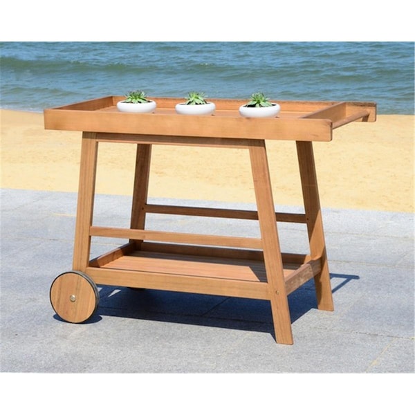 Safavieh 31.9 x 48 x 20 in. Renzo Indoor and Outdoor Bar Cart, Teak - PAT7032A