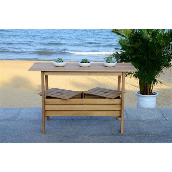 Safavieh 31.9 x 48 x 20 in. Bertie Tea Trolley, Teak - PAT7035A
