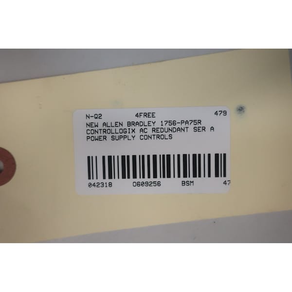 Allen Bradley Power Supply Module, 120/240V AC, 5.1V DC, 75W, 4A - 1756-PA75R
