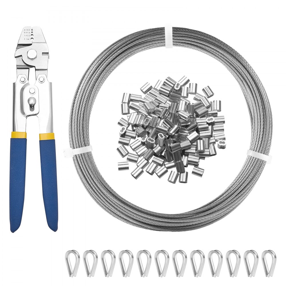 VEVOR T304 Stainless Steel Cable 1/16" 7x7 Steel Wire Rope 66 ft Cable Railing - BXGGSSBXG304Y2XLIV0
