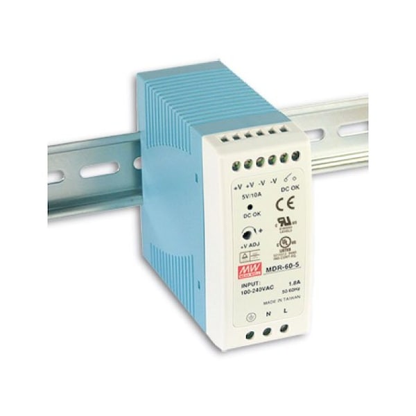 Antaira Power Supply, 85 to 264V AC/120 to 370V DC, 48V DC, 60W, 1.25A, DIN Rail - MDR-60-48
