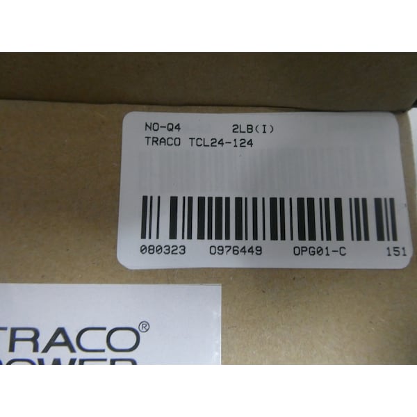 Traco Power Supply, 100 to 240V AC, 24V DC, 24W, 1A, DIN Rail - TCL24-124