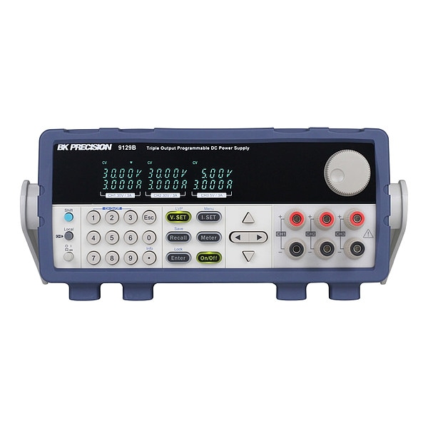 B&K Precision DC Power Supply, 110/220V AC, 30/30/5V DC, 195W, 3A - 9129B