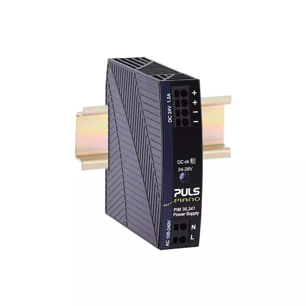 Functional Devices DC Power Supply, 100 to 240V AC, 24V DC, 36W, 1.5A, DIN Rail - PULS-PIM36-241