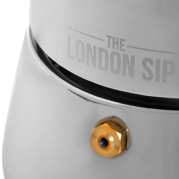The London Sip Matte Black Stainless Steel Stovetop Espresso Maker 10 Cups - EM10B