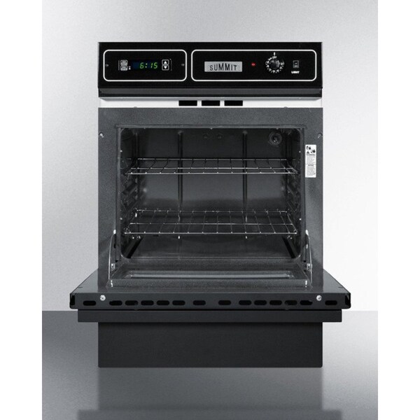 Summit Appliance Div. Summit-Glass Gas Wall Oven, Electronic Ignition, Window, Black - TTM7212DK