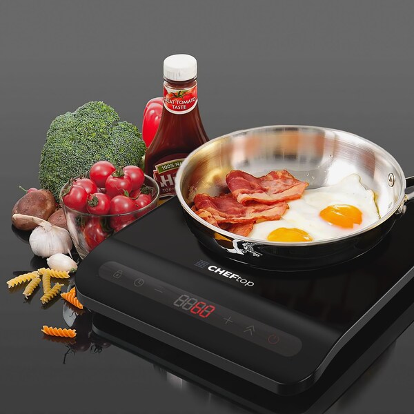 Drinkpod Cheftop Portable Single Burner Induction Cooktop Digital Ceramic Burner Electric Cooktop 1300 Watt - DP-CHEFTOP-1-A