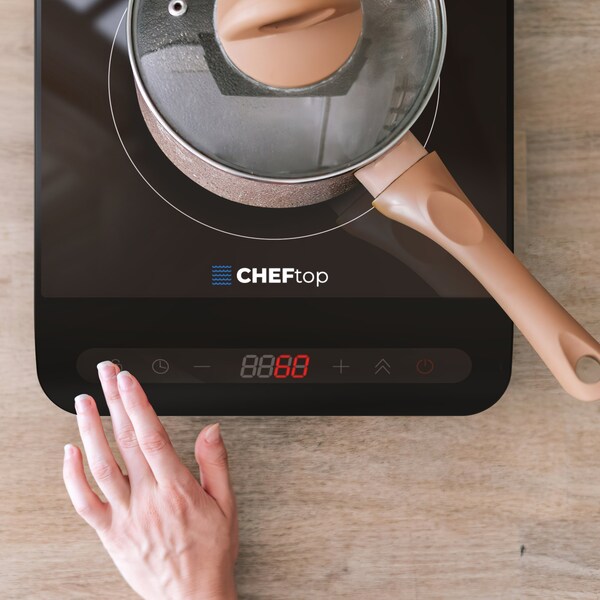 Drinkpod Cheftop Portable Single Burner Induction Cooktop Digital Ceramic Burner Electric Cooktop 1300 Watt - DP-CHEFTOP-1-A