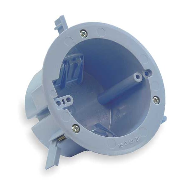 Cantex Electrical Box, 18 cu in, Ceiling Box Type, 1 Gang, Polycarbonate, Round Shape - EZ18COR