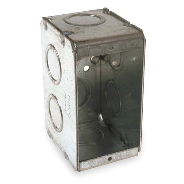 Raco Electrical Box, 16 cu in, Masonry Box Type, 1 Gang, Galvanized Zinc, Rectangular Shape - 690