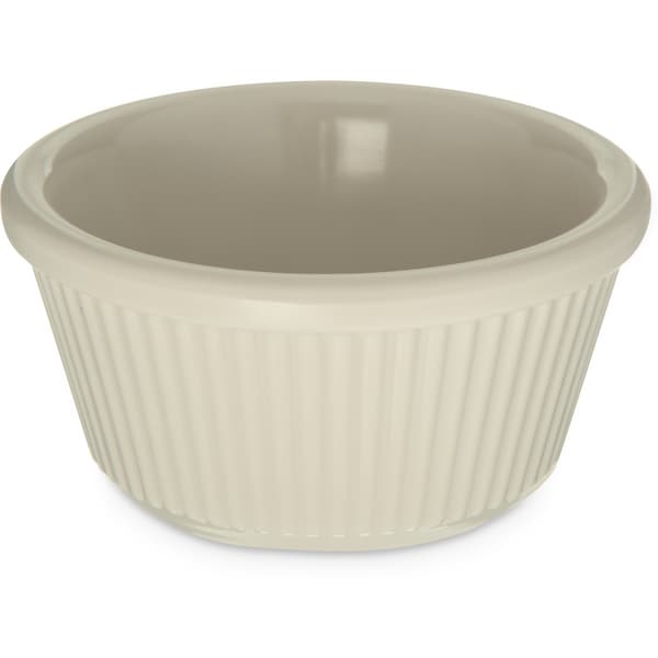 Carlisle Foodservice Melamine Fluted Ramekin, 3 oz., Bone, PK4 - S282-842