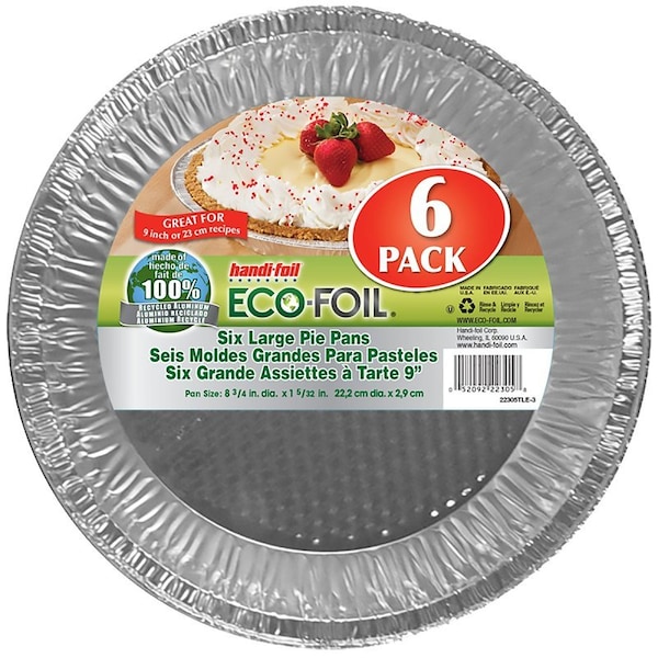 Handi-Foil 22305TL-010 Pie Pan, 9 in OAL, Aluminum - 22305TL.010