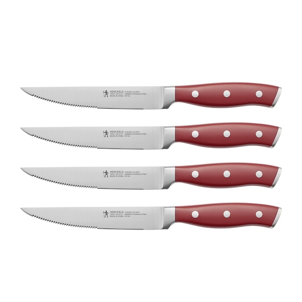 Zwilling J.A. Henckels Forged Accent 4-pc Steak Knife Set, Red - 19547-004